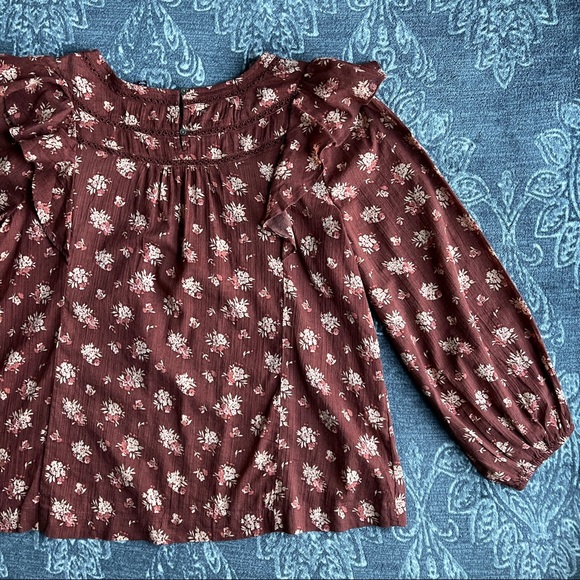 Madewell Ladder-Trim Ruffle Top Homestead Bouquet - Picture 9 of 11